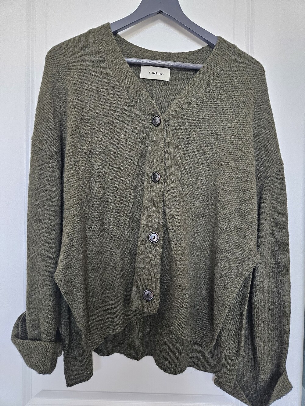 Yune Ho Dark Green Wool Cardigan
